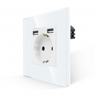 16A Power Socket with 2x USB A+A Ports -WHITE