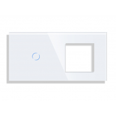 Combined Glass Frame ( 1Touch +1 Plug) -WHITE