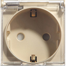 EU Socket with Cover, Module- GOLD