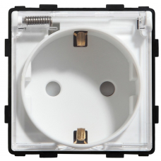 EU Socket  with Cover Module- WHITE
