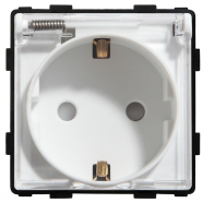 EU Socket  with Cover Module- WHITE