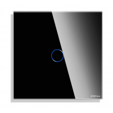 Small Touch Switch Glass Panel 1-gang,  BLACK