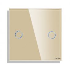 Small Touch Switch Glass Panel 2-gang,  GOLD