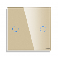 Small Touch Switch Glass Panel 2-gang,  GOLD